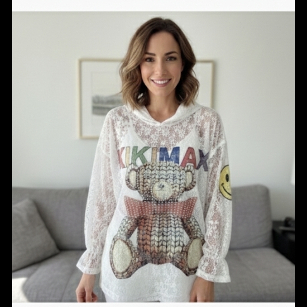 NWOT Very Cute White Lace Hooded